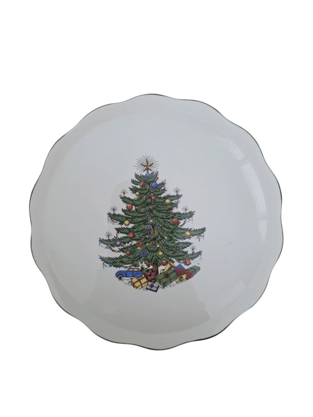 Vintage Cuthbertson Original Christmas Tree Plate Cake Serving Platter